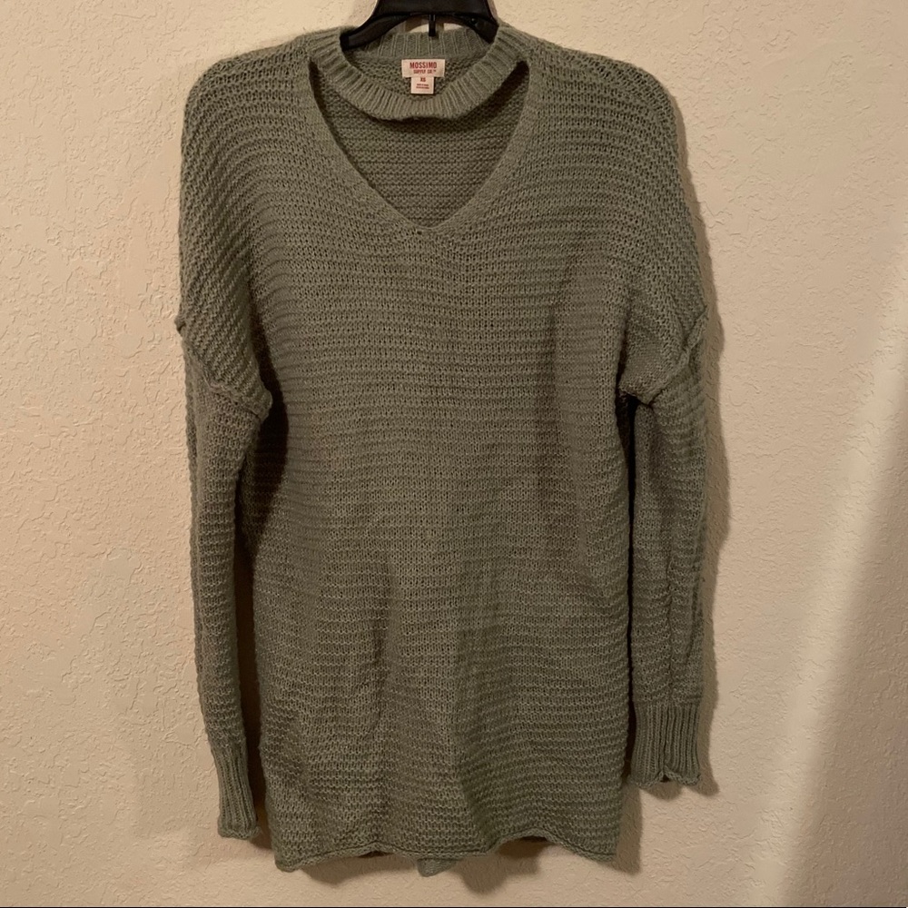 Target Olive Green Key Hole Neck Sweater